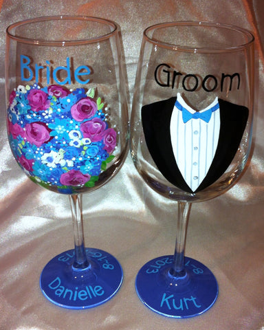 BRIDE & GROOM GLASSES