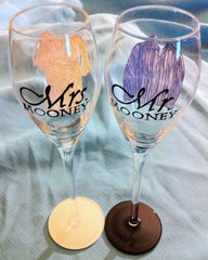 PERSONALIZED BRIDE & GROOM GLASSES