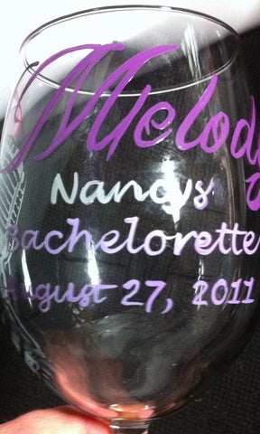 PERSONALIZED BACHELORETE WINE GLASSES 6 GLASSES