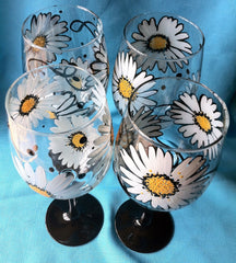 DAISY SWIRL WINE GLASS Set of 4 glasses