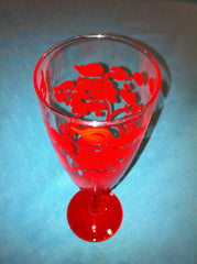PINK DAMASK WINE GLASS