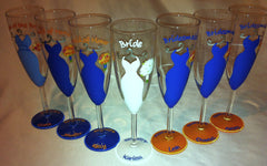 BRIDAL PARTY GLASSES 7 glasses