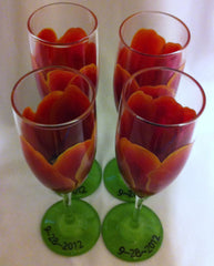 SUNSET TULIP MARTINI GLASSES Set of 4 glasses