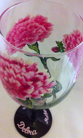 PINK CARNATION WINE GLASS