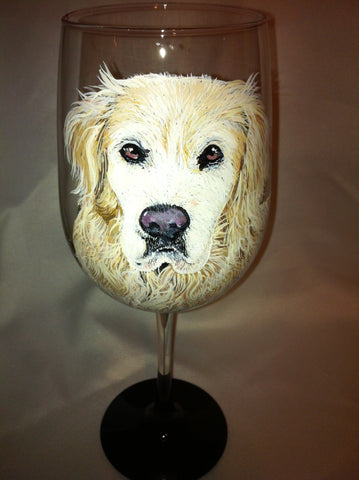 GOLDEN RETRIEVER WINE GLASS