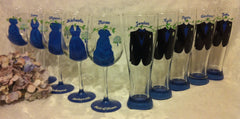 BRIDESMAID DRESS GLASSES 5 glasses