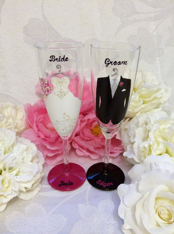 BRIDE & GROOM GLASSES