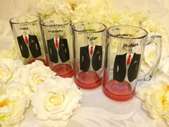4 PERSONALIZED TUXEDO MUGS