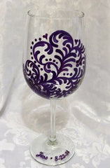 PURPLE HEART SWIRL WINE GLASS