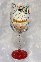 ITALIAN FLAG CUPCAKE WINE GLASS