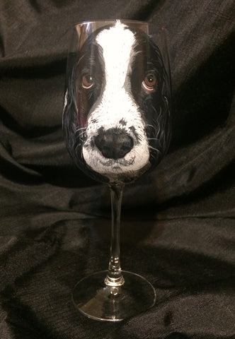 COCKER SPANIEL PORTRAIT WINE GLASS