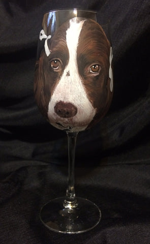 SPRINGER SPANIEL WINE GLASS