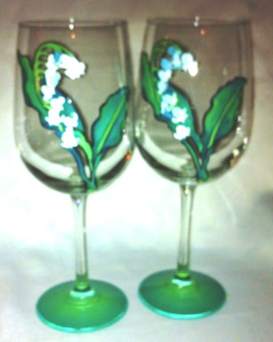 LILY OF THE VALLEY WINE GLASSES