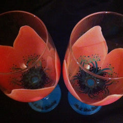 PEACH & TEAL WEDDING FLOWER GLASSES