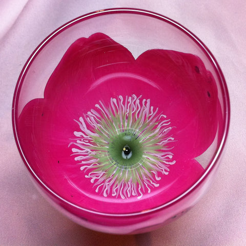 PINK  FLOWER  WINE  GLASS