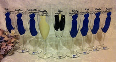 BRIDAL PARTY FLUTES 9 glasses
