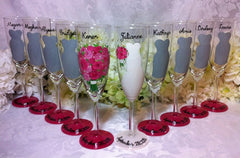 BRIDAL PARTY FLUTES 9 glasses